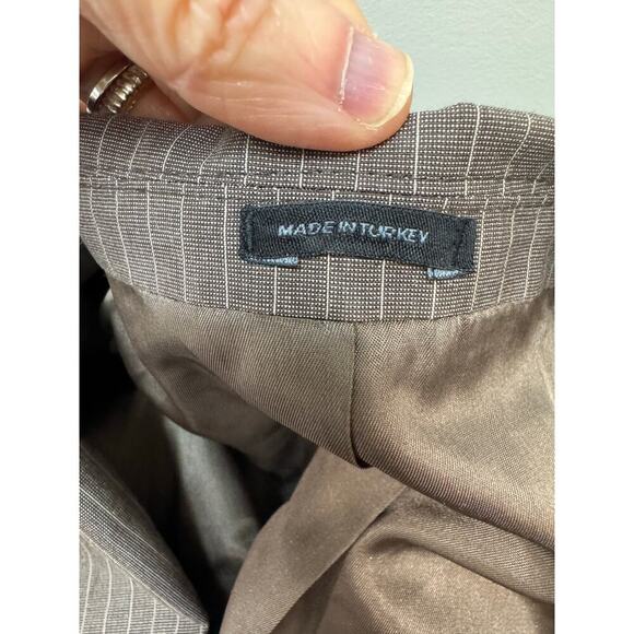Vintage Y2K Express Design Studio Pinstripe Blazer Men Brown Vented Back 40R - Picture 7 of 12